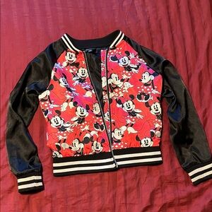Mickey Mouse Red and Black Bomber Jacket